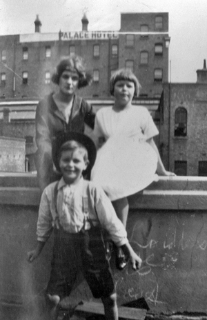 Bertha Laidler on roof-yard